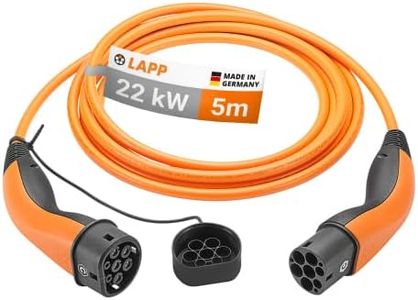 Lapp Type 2 (22kW-3P-32A) Electric Car Charging Cable, Orange, 5 Meter