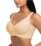 ANFITBOC Women's Wireless Bra, Comfort Revolution Seamless Bra, ComfortFlex Fit, Moisture-Wicking Beige