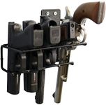 BOOMSTICK 4-Slot Handgun Rack, Gentle on Gun Finish, Universal Fit for All Handguns - Wide-Body & Magnum Calibers Included, Wall Mountable, Hooks & Screws Provided