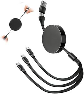 linseyCove Multi 3 in 1 Retractable Charging Cable, 2026 New Multi Charging Cable, Portable Charging Cable for Travel, Fast Charging Cable for Business Users (Black)