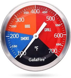 GALAFIRE 3 3/16 Inch BBQ Temperature Gauge for Smoker Wood Charcoal Pit, Large Face Grill Analog Thermometer