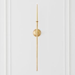 Z GALLERIE Candle Sconces Long Wall Candle Holder, Black Long Wall Candle Retro Chic Wall Sconces Candle Holder Decoration for Living Room, Dining Room, Bathroom, Gold