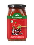 Homemakerz Tomato Basil Sauce - Italian Pizza Pasta Sauce - 400 gm - Preservative Free, Chemical Free & Trans Fat-Free