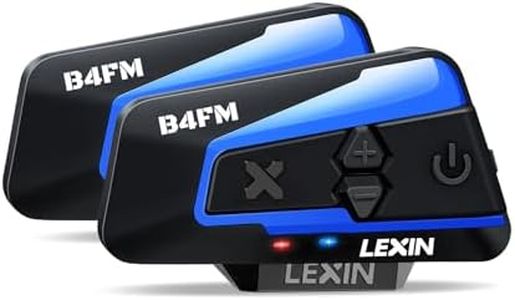 LX- B4FM Motorcycle helmet intercom bluetooth, Motorbike BT helmet intercom with FM,Up to 4 Rider talk AT THE SAME TIME,Support Phone Calls, GPS,Music,Great for KARTING and Riding,Skiing,Dual Pack