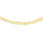 Carissima Gold Women's 9ct Yellow Gold 3 Plait Herringbone Curb Chain Necklace of 43cm/17"