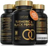 Advanced Turmeric Capsules High Strength 3000mg, Boswellia & Black Pepper | ONE per Day | Turmeric and Black Pepper Capsules Locally Made in UK, Turmeric Powder Joint Care Supplements (120 Capsules)