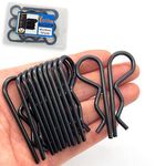 Yoliko 12 Pcs Heavy Duty Hitch Pins Clip R Clips Spring Retaining Wire Hair Pins Cotter Pin Strong Spring Tension Large Carter Pin R clip large for trailer Tractor Mower Carts Truck Black zinc M3x60mm