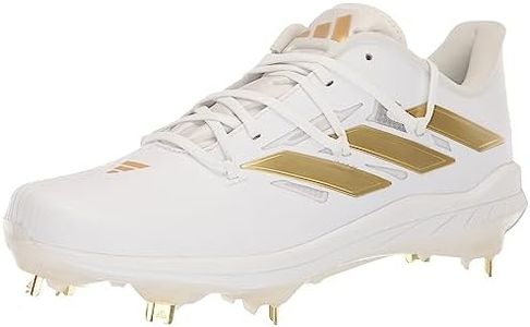 adidas Men's Adizero Afterburner 9 Sneaker, White/Gold Metallic/Gold Metallic, 7.5