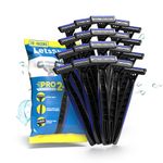 LetsShave Pro 2 Plus Disposable Shaving Razor For Men, Pack of 16 + 4 Free, Stainless Steel Shaving Blade Made In South Korea, Open Flow Twin Razor Blade With Pivot Head and Safety Cap | Manual Shaving Razor for Men