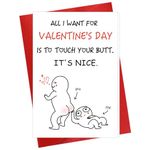 FLYAB Funny Valentines Day Card for Her Him Naughty Touch Your Butt Valentine's Day Card for Husband Wife Boyfriend Girlfriend Anniversary Birthday Greeting Card with Envelope