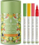 Primrosia 30 Multicolor Acrylic Paint Pens – Fine Tip Markers for Artists. Ideal for Journaling, Paper, Glass, Rock Painting, Ceramic, Wood, Fabric