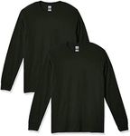 Gildan Adult Heavy Cotton Long Sleeve T-Shirt, Style G5400, 2-Pack, Forest Green, Large