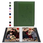 Miaikoe Small Photo Album 6x4 2 Packs, Each Pack Holds 50 Vertical Pictures, Slip in Top Loading Photo Albums Only 10x15cm for Artwork or Postcards Storage (Dark Green)