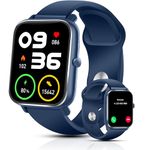 Smart Watch for Men Women with Bluetooth Call, IP68 Waterproof Fitness trackers with Heart Rate Blood Oxygen Sleep Monitor, 1.96" HD Smartwatch Android & iOS (Blue)