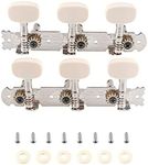 Bogart Guitar String Tuning Pegs Tuning Keys Machine Heads Tuning Machines for Classical Guitar Chrome Plated 3 on a Plank with Acrylic Button.,(LYG 326)