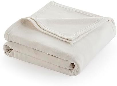 Martex Fleece Easy Care Machine Washable Blanket, Off-White, King