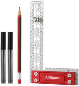 AKNgoes Precision Woodworking Square, Stainless Steel Square with Shoulder Lip, Self Standing for Quick Measurement, Built in Scribe Notches, Framing Tool for Professional Carpentry Use-6 Inch