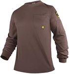 PTAHDUS FR Welding Shirts for Men Lightweight, 5.5oz Flame Resistant Shirts Long Sleeve CAT2/HRC2 100% Cotton for Summer(5.5oz Retro Red Heather,XX-Large)