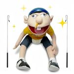 SML Jeffy Hand Puppet with 2 Rods, 60cm XL Ventriloquist Dummy | Professional Movable Mouth, Soft Plush Toy for Boys & Girls | Educational & Interactive Entertainment