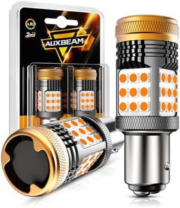 Auxbeam B21 Series 1157 LED Bulbs Amber Yellow Built in Resistor CANBUS Error Free Anti Hyper Flash 1157A 1157NA 2057 2357 2357A 2357NA 7528 1034 Blinker Bulb 600% Super Bright Turn Signal Light