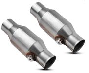2.5" Inlet/Outlet Universal Catalytic Converter Stainless Steel Weld-On with O2 Part (2 pcs)