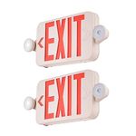 VEVOR LED Exit Sign with Emergency Lights, Two LED Adjustable Heads Emergency Exit Light with Battery Backup, Combo Red Letter Fire Exit Lighting, Commercial Exit Signs Tested to UL Standards