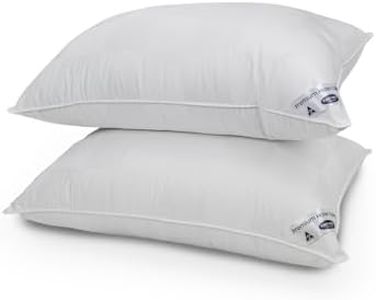 Luxury Hotel Collection Down Alternative Pillows, Standard Size, Medium or High Profile, 250 Thread Count Cotton Cover, Set of 2, White, Machine Washable, Made in Australia (High Profile)