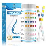 175-Count 7-Way Hot Tub & Pool Test Strips - Accurate Test Bromine, Total Alkalinity, pH, Free Chlorine, Total Hardness, Cyanuric Acid, and Total Chlorine
