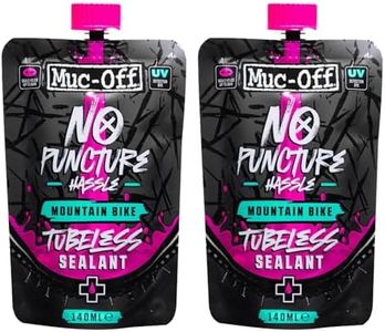 Muc-Off Tubeless Sealant 140ml Pouch (Pack of 2) | Super Lightweight Bike Tire Sealant | Seals Holes Up to 6mm | UV Dye + CO2 Compatible | for Downhill/Road/Gravel/MTB