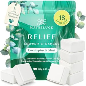 Maybeluck Eucalyptus Mint Shower Steamers 18 Pack - Eucalyptus for Shower, Aromatherapy Birthday Gifts for Women & Men, Natural Essential Oil Bombs for Home Spa & Self Care Relaxation