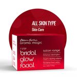 Aroma Magic 7 step Bridal Glow Facial Kit | Enhance Natural glow + Dazzling radiance & Revitalises with Turmeric& Rose Extracts | All Skin type| 5 Single Use (20g + 18ml) Kit Set | Pack of 1