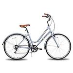 Hiland 700C Hybrid Bike for Women Shimano 7speeds Retro-Styled Cruiser Bicycle 46cm