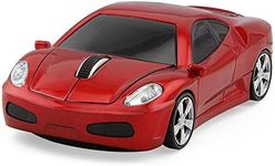 ECOiNVA Ferrari Wireless Sports Car Mouse Optical 2.4G Nano USB AA Battery Desktop Laptop Mice (Red)