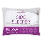Snuggledown Hotel Side Sleeper Pillow - Firm Box Wall Support for Back & Side Sleepers | Breathable & Non-Allergenic 100% Cotton Cover, UK-Made & Washable (38 x 64cm)