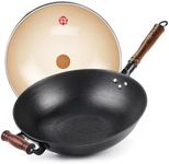 WANGYUANJI Cast Iron Wok,14.1 inch 