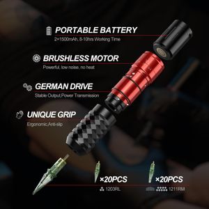 Tattoo Kit with 2 Batteries – 7 Stroke Rotary Machine Set