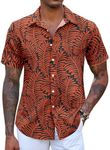 COOFANDY Men's Vacation Shirt Summer Beach Button Up Tropical Short Sleeve Floral Shirt