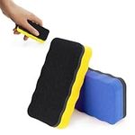 Whiteboard Rubber Magnetic, Chalk Board Rubber, White Board Eraser, Whiteboard Rubber Small 2 PCS Dry Eraser with Thick Felt Pad Chalkboard Cleaner Board for Classroom Home Office (Yellow+Blue)