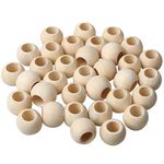 20mm Wooden Beads, 100Pc Natural Beads Round Wood Beads Spacer Beads Loose Beads for Jewelry Making Crafts DIY Handmade Decorations Craft Making