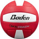 Baden | Skilcoach Heavysetter | Composite | Indoor Weighted Training Volleyball | 14U-18U | Official Size 5 + 15-17 Ounce | Red/White