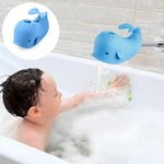 PandaEar Bath Spout Cover Baby, Bathtub Faucet Cover Baby, Baby Shower Protector Cover for Kids Toddlers, Universal Fit Baby Bath Accessories, Whale (Blue)