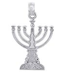 Jewish Menorah Pendants - Silver Me