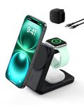 Belkin UltraCharge Magnetic Wireless Charger 25W, 3-in-1 Qi2.2 Certified MagSafe Compatible Fast Charger, Charging Station for iPhone 17, Air, Apple Watch, AirPods, Pixelsnap with 45W Adapter - Black