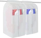 Stockroom Plus 2 Pack Zippered Garment Bags for Hanging Clothes, White Dry Cleaning Bags for Closet Storage (20 x 24 x 54 In)