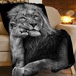 Lgihqey Black and White Lion Throw 