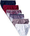 Fruit of the Loom Women's 6 Pack Assorted Cotton Bikini Panties, Assorted, 9