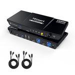 TESmart USB 3.0 KVM Switch 1 Monitor 2 Computers, HDMI KVM Switch 2 Port 4K@60Hz, Headset, Audio&Microphone,EDID Emulators, L/R Audio, Hotkey Switch, Button Switch with Remote