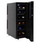 Koolatron 12 Bottle Dual Zone Wine Cooler, Black, Thermoelectric Wine Fridge, 1.2 cu. ft. (33L), Freestanding Wine Cellar, Red, White, Sparkling Wine Storage for Small Kitchen, Apartment, Condo, RV