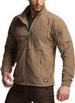 CQR Men's Full-Zip Tactical Jacket, Soft Warm Military Winter Fleece Jackets, Outdoor Windproof Coats with Zipper Pockets HKZ201-CYT X-Large