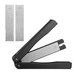 Diamond Sharpening Stone Folding Knife Sharpener Garden Tools Sharpening #400/600 Grit Double Sided for Sharpening Knife Blades, Kitchen Knives, Camping Hunting Knife